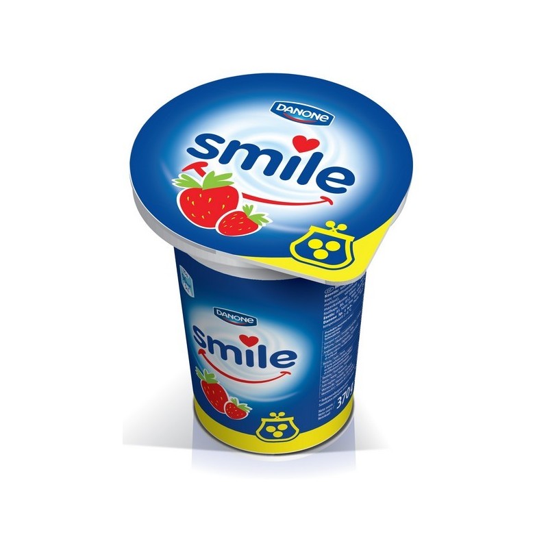 Jogurtas Smile su braškėmis 1% 370 g plast. ind.