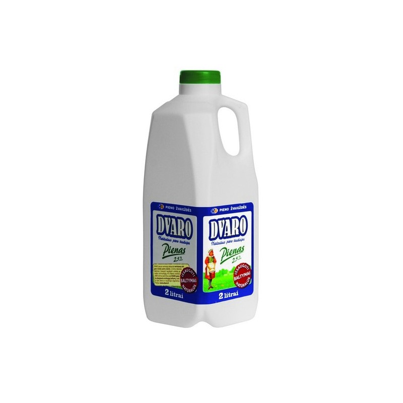Pienas Dvaro 2,5% rieb., 2l pl.but.