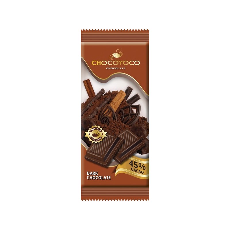 Šokoladas juodas Chocoyoco 45%,100g