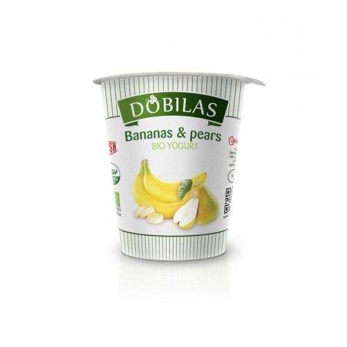 Jogurtas ekologiškas Dobilas su bananais ir kriaušėmis 2,5-3,5%rieb.,300g