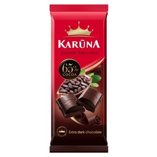 Juodas šokoladas Karūna 65%,80g