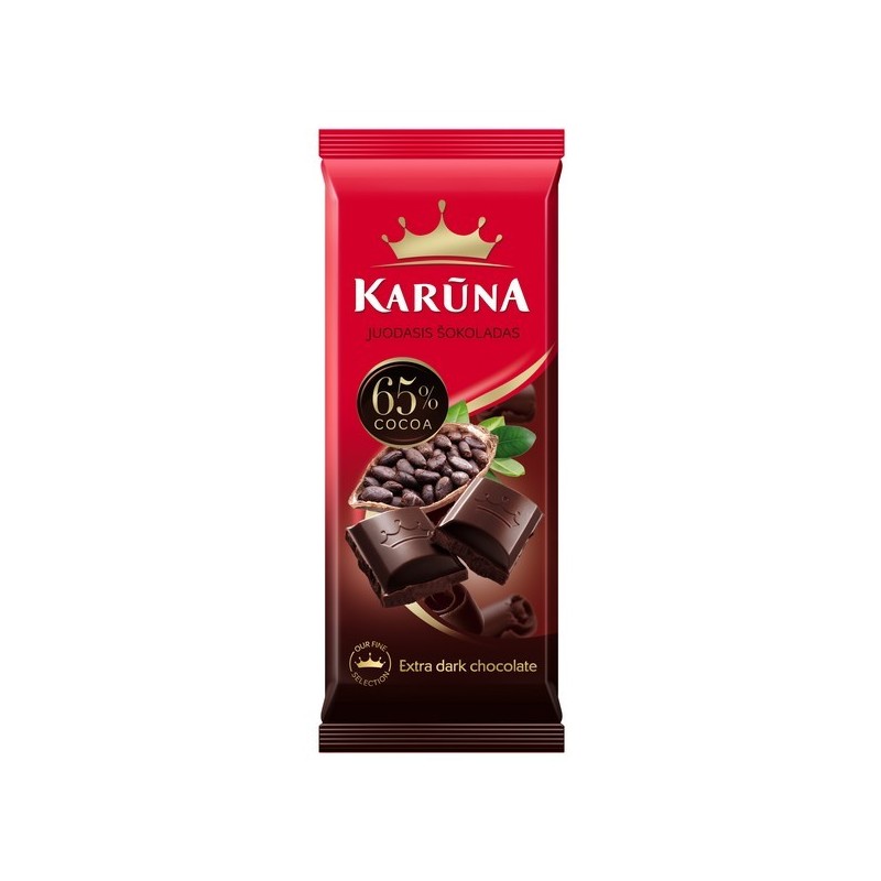 Juodas šokoladas Karūna 65%,80g