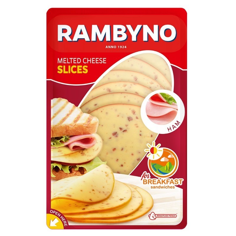 Sūris lydytas Rambyno 45%rieb. 150g poliam.polietil.